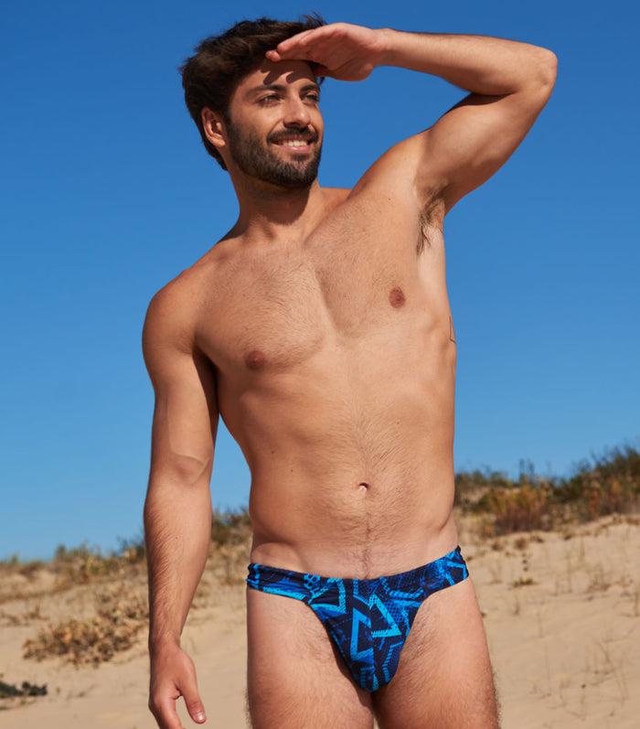 kiniki Blue Lagoon Tan Through Swim Thong