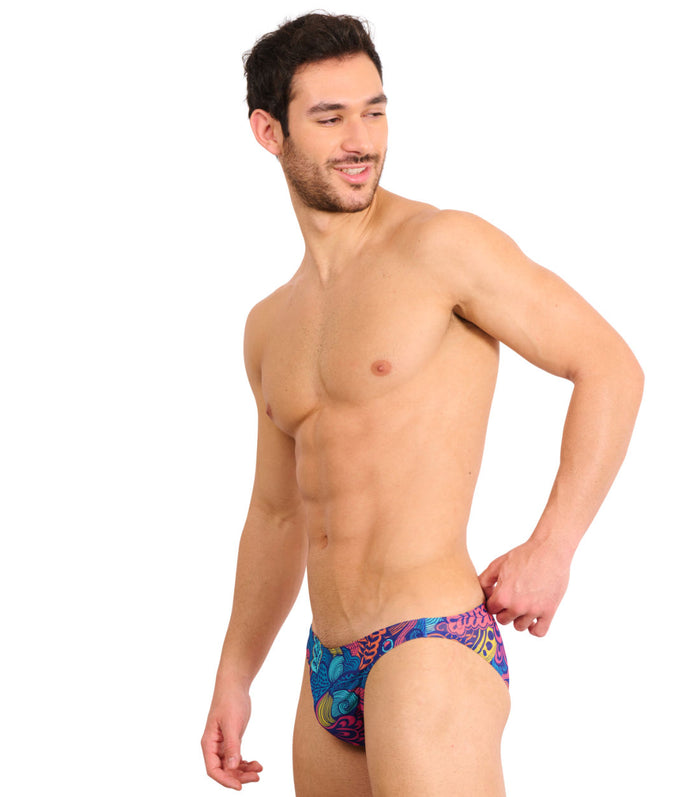 Kiniki Floral Wave Tan Through Swim Micro Brief