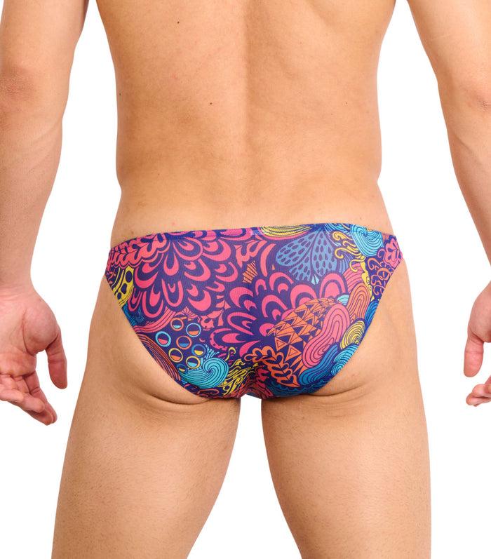 Kiniki Floral Wave Tan Through Swim Micro Brief