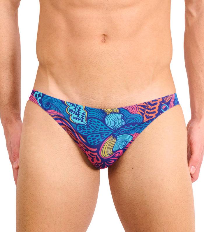 kiniki Floral Wave Tan Through Swim Micro Brief