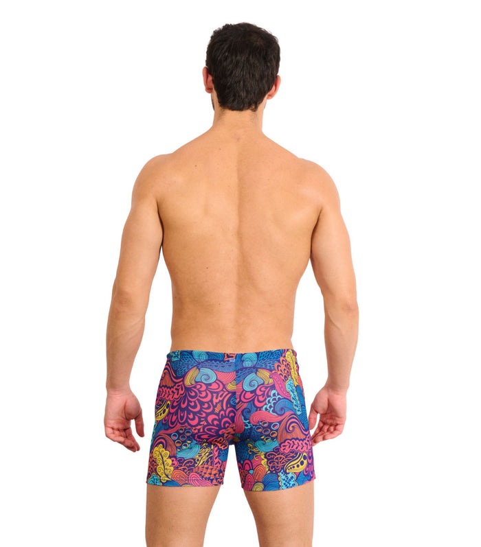 Kiniki Floral Wave Tan Through Swim Shorts