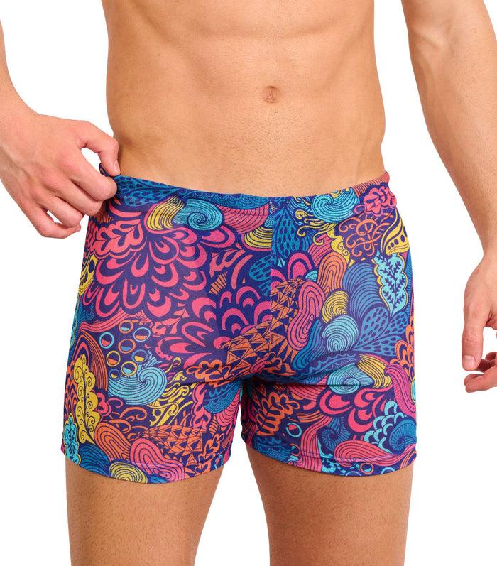 kiniki Floral Wave Tan Through Swim Shorts