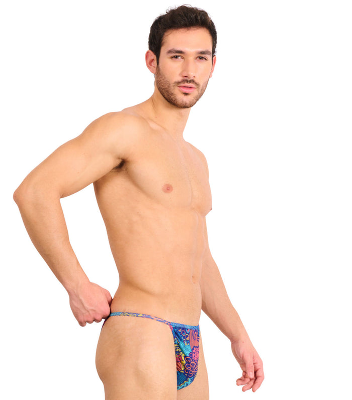 Kiniki Floral Wave Tan Through Swim Tanga
