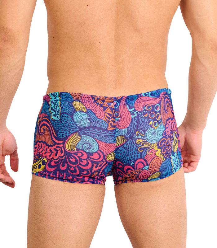 Kiniki Floral Wave Tan Through Swim Trunks