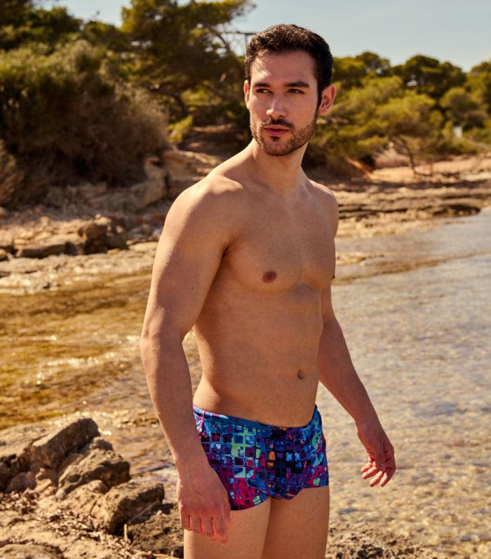 kiniki Mosaic Tan Through Swim Trunks