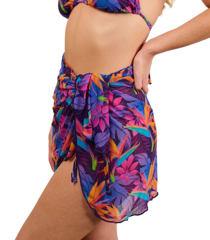 Kiniki Paradise Purple Tan Through Beach Wrap