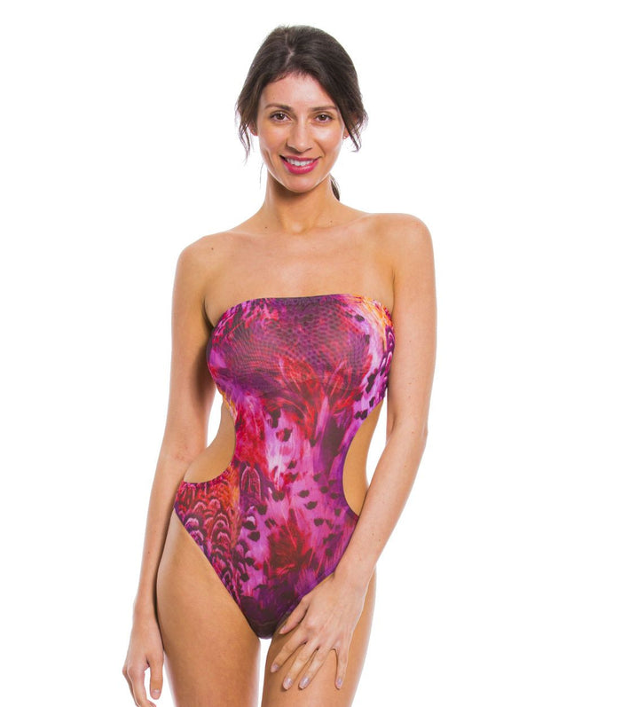 Kiniki Purple Amalfi Tan Through Cut Out Swimsuit