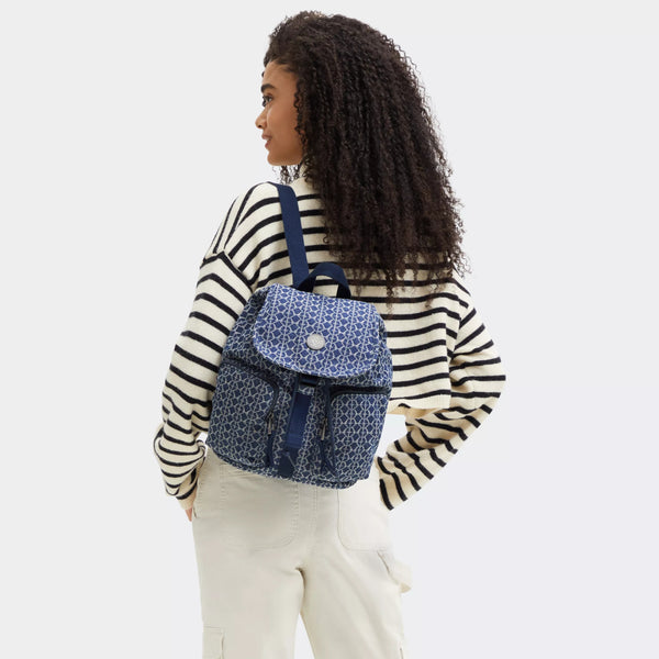 Kipling Anto Small Printed Denim Backpack