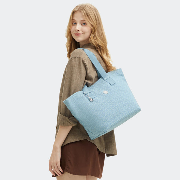 Kipling Raaja Printed Denim Tote Bag