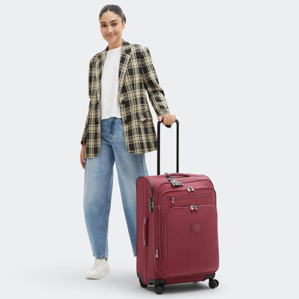 Kipling Youri Spin Medium Printed 4 Wheeled Rolling Luggage