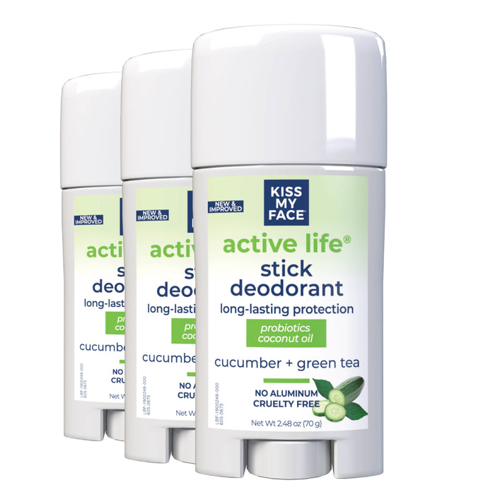 Kiss My Face Active Life Stick Cucumber Green Tea Deodorant