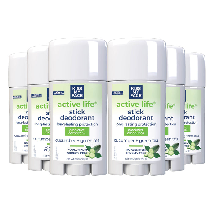 Kiss My Face Active Life Stick Cucumber Green Tea Deodorant
