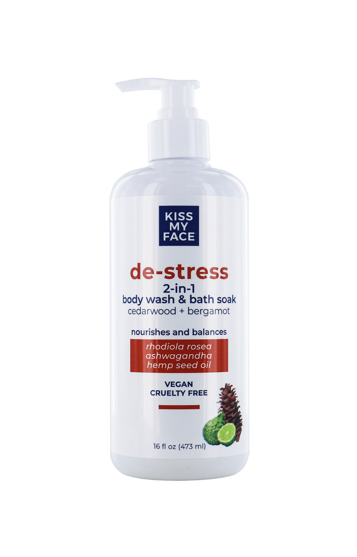 kiss my face De-Stress 2-in-1 Body Wash & Bath Soak - Cedarwood + Bergamot