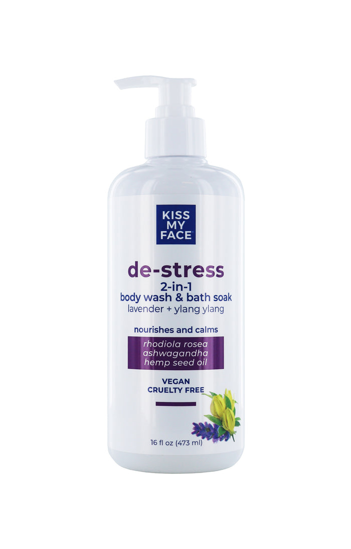 kiss my face De-Stress 2-in-1 Body Wash & Bath Soak - Lavender + Ylang Ylang
