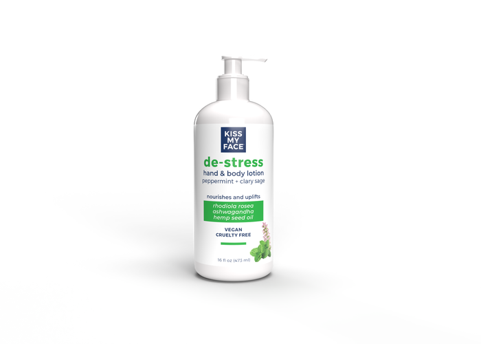 kiss my face De-Stress Hand & Body Lotion - Peppermint + Clary Sage