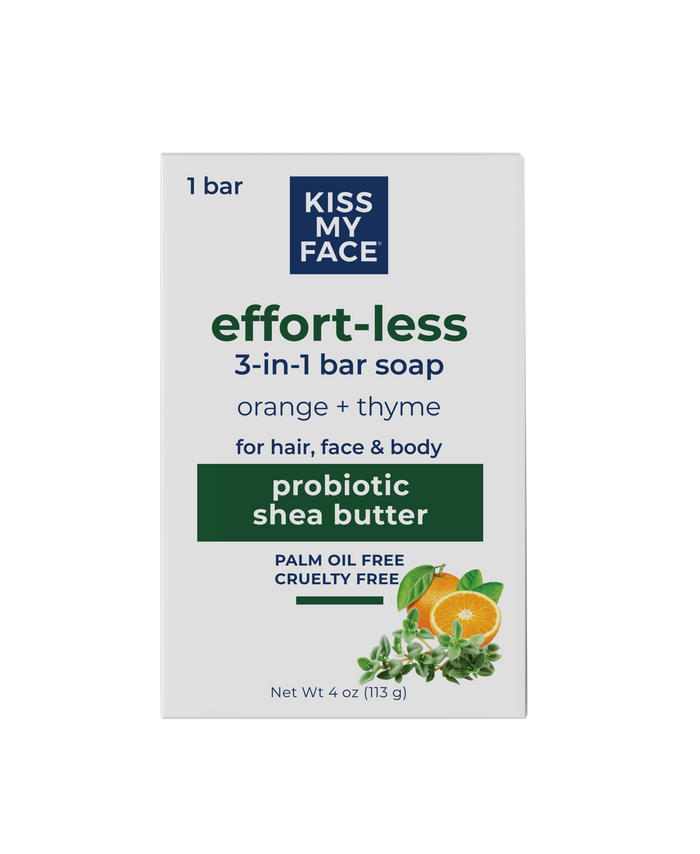 kiss my face Effort-Less 3-in-1 Bar Soap - Orange + Thyme