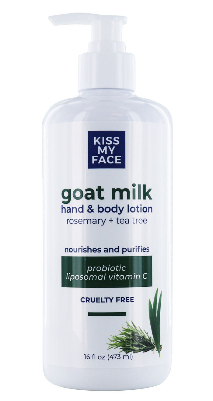 Kiss My Face Goat Milk Hand & Body Lotion - Rosemary + Tea Tree
