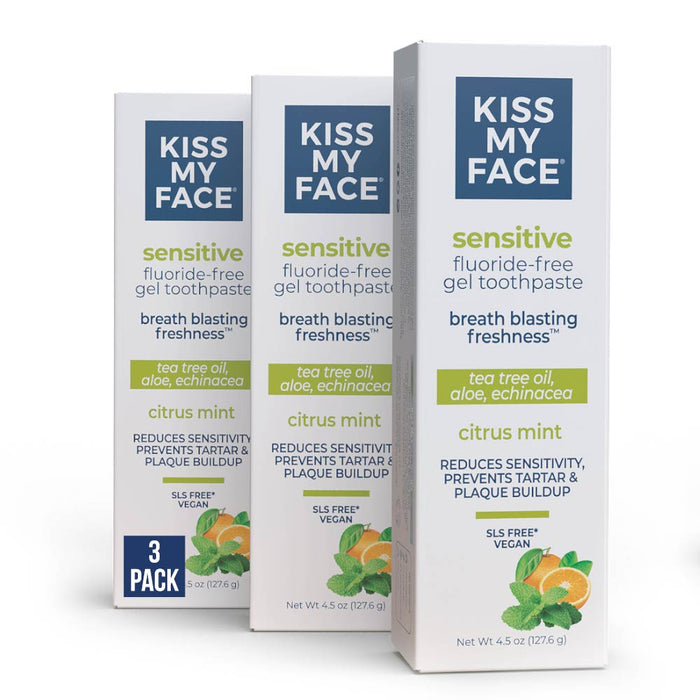 Kiss My Face Sensitive Citrus Mint Gel Fluoride Free Toothpaste