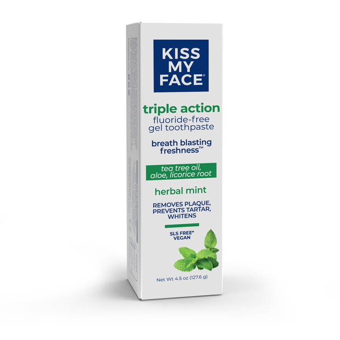 kiss my face Triple Action Cool Mint Gel Fluoride Free Toothpaste