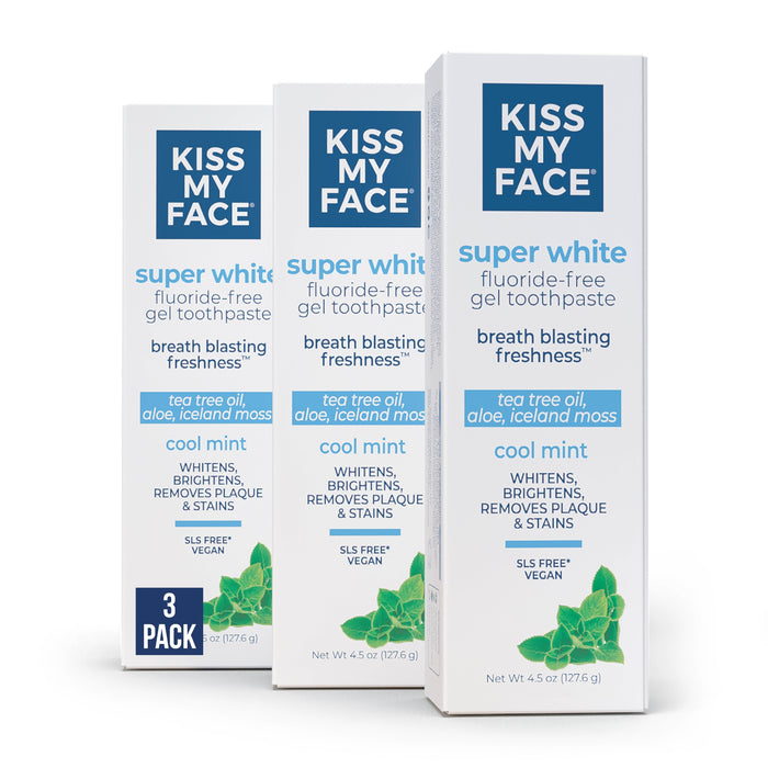 Kiss My Face Whitening Cool Mint Gel Fluoride Free Toothpaste