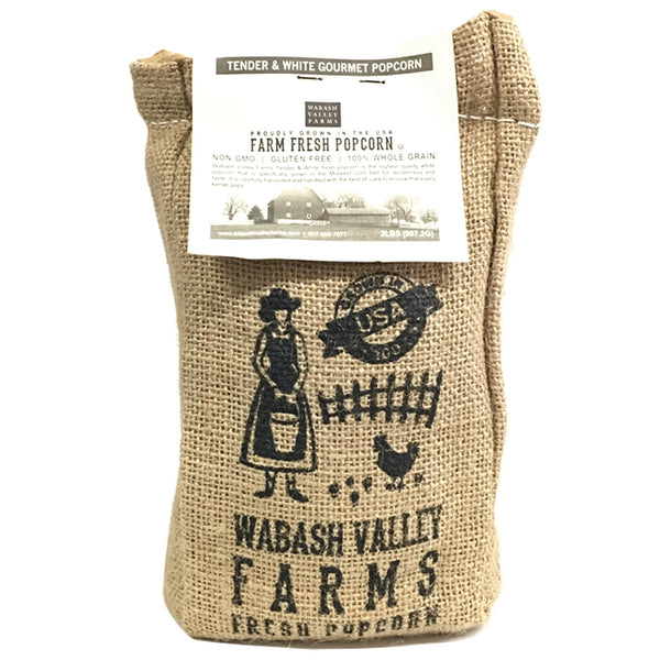 kitchengrips Amish Burlap Bag of Non-GMO Big & Yelllow Popping Corn