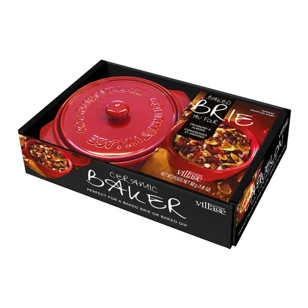 kitchengrips Brie Baker Gift Set with Cranberry Almond Brie Topping