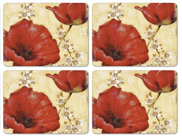 kitchengrips Cork Placemats Set Poppy de Villeneuve