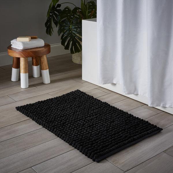 Kitchengrips Bath Mat Puff Black