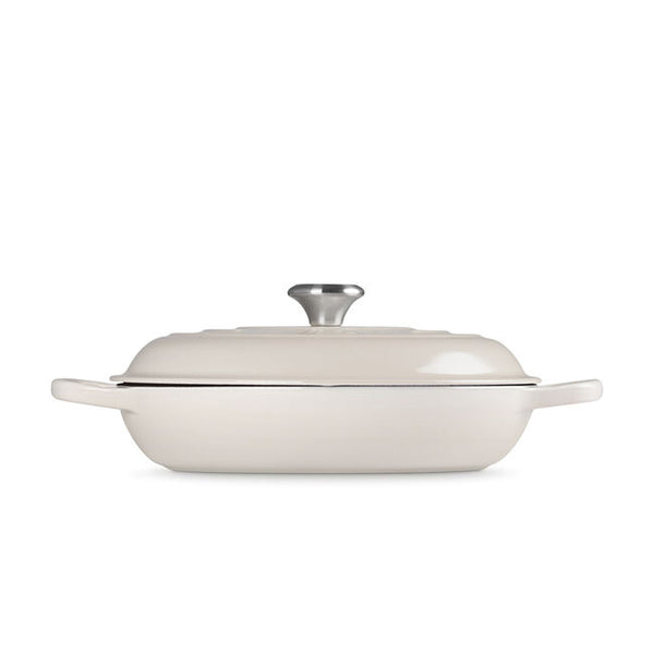 Kitchengrips Braiser Meringue Enameled Cast Iron