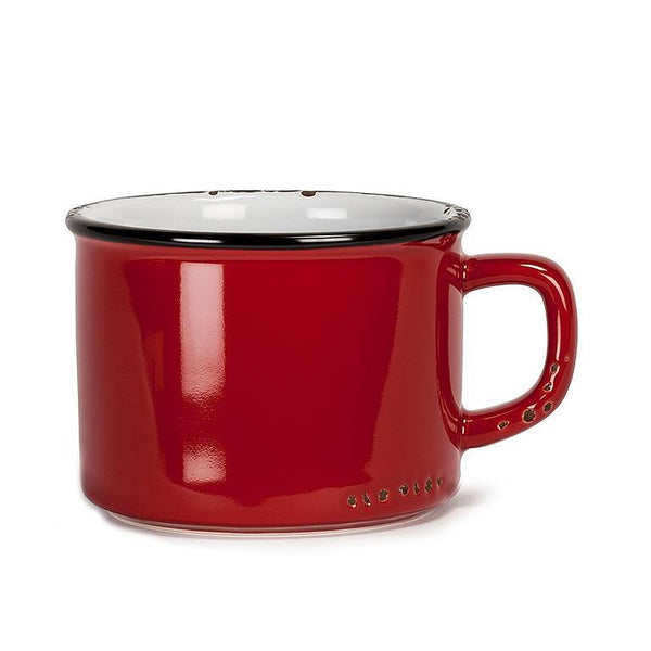 kitchengrips Cappuccino Cup Red Enamel Look