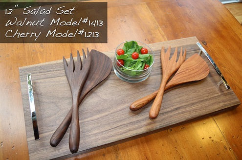 kitchengrips Cherry Wood Salad Servers Set