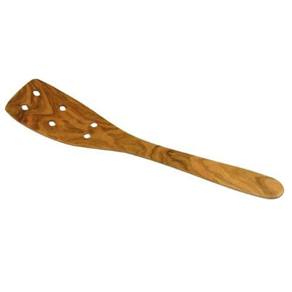kitchengrips Curved Spatula with Holes Olive Wood