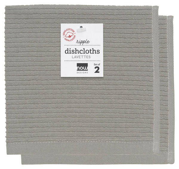 kitchengrips Dishcloth Ripple Set - London Grey
