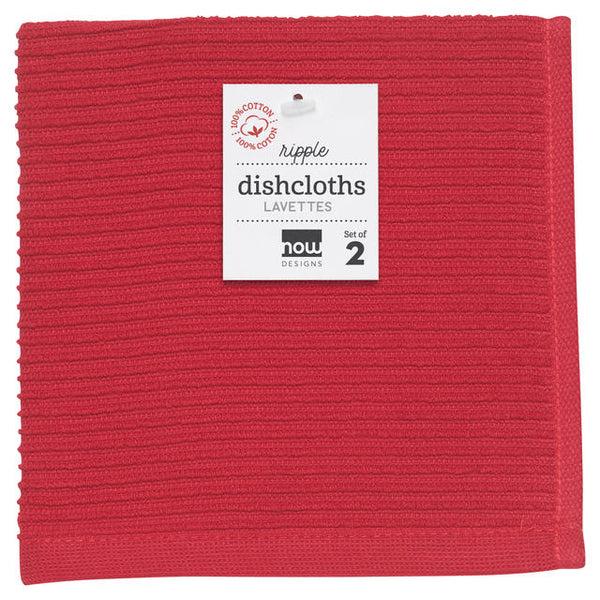 kitchengrips Dishcloth Ripple Set - Red