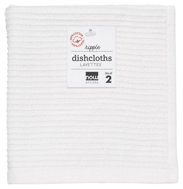 kitchengrips Dishcloth Ripple Set - White
