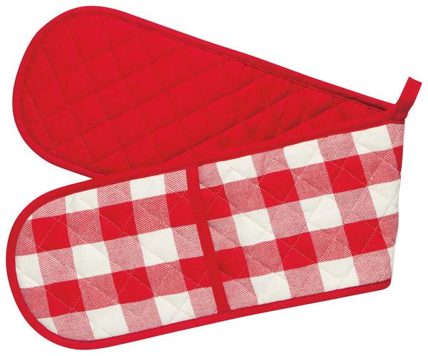 kitchengrips Double Handed Oven Mitt - Red Check