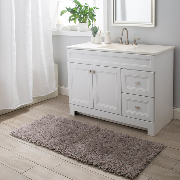 Kitchengrips Double Sink Bath Mat Plush Grey