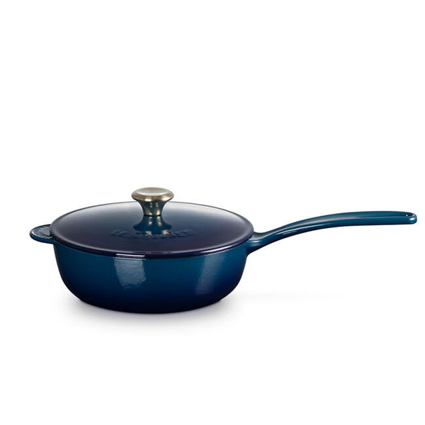Kitchengrips Saucier Pan Agave Enameled Cast Iron