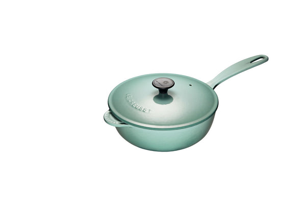 kitchengrips Saucier Pan Sage Enameled Cast Iron