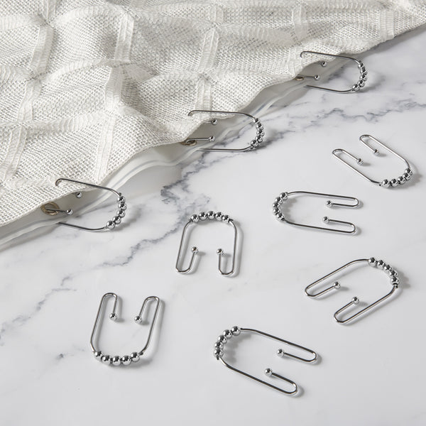 Kitchengrips Shower Curtain Hooks Dual Chrome