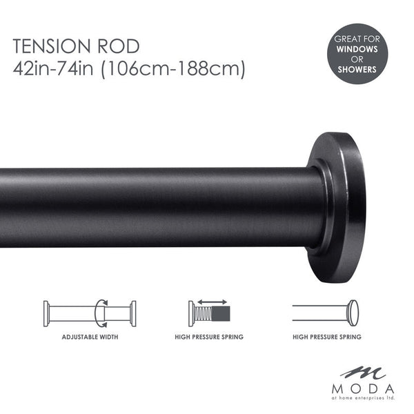 kitchengrips Shower Curtain Rod Draper Black