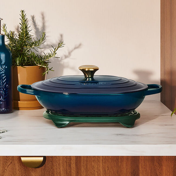 Kitchengrips Oblong Casserole Agave Enameled Cast Iron