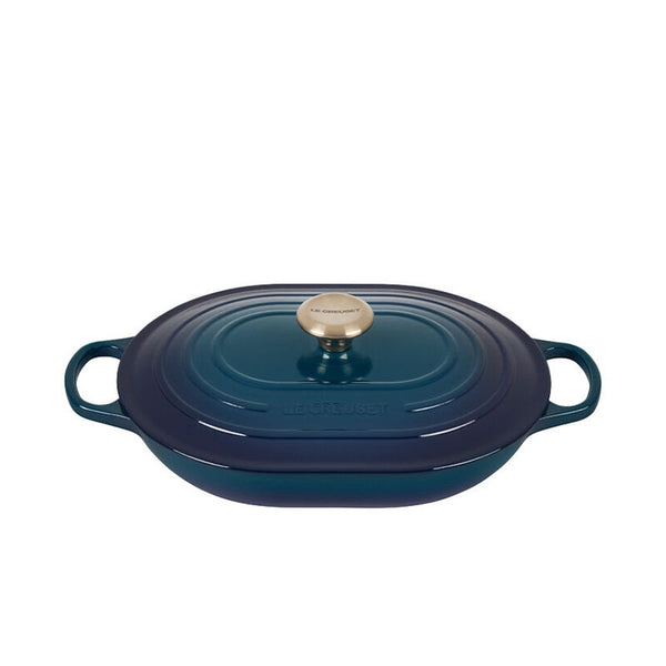 kitchengrips Oblong Casserole Agave Enameled Cast Iron