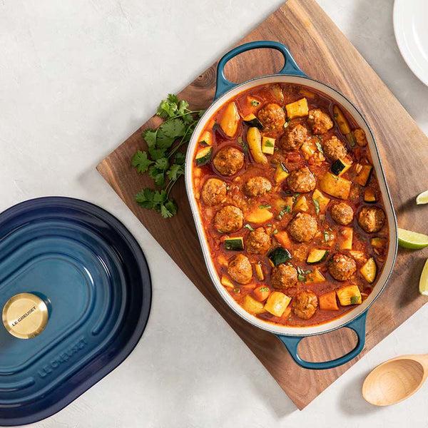 Kitchengrips Oblong Casserole Blueberry Enameled Cast Iron