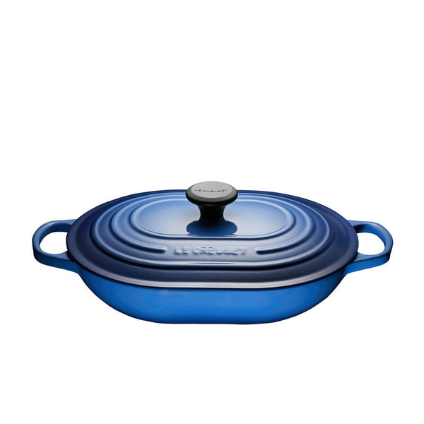 kitchengrips Oblong Casserole Blueberry Enameled Cast Iron