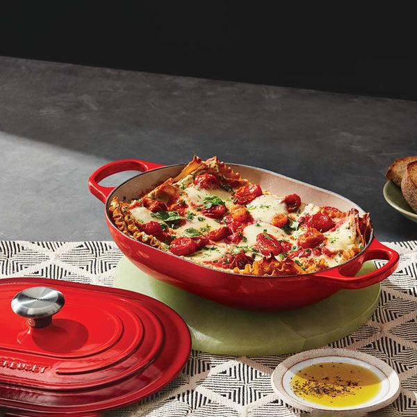 Kitchengrips Oblong Casserole Cerise Enameled Cast Iron