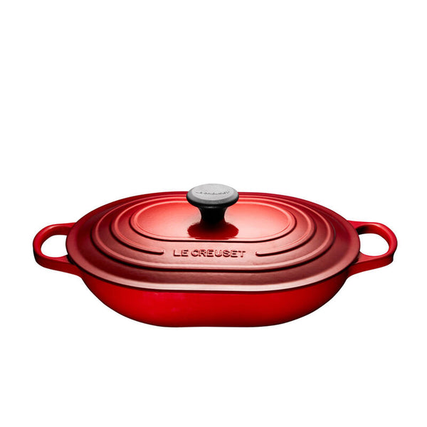 kitchengrips Oblong Casserole Cerise Enameled Cast Iron