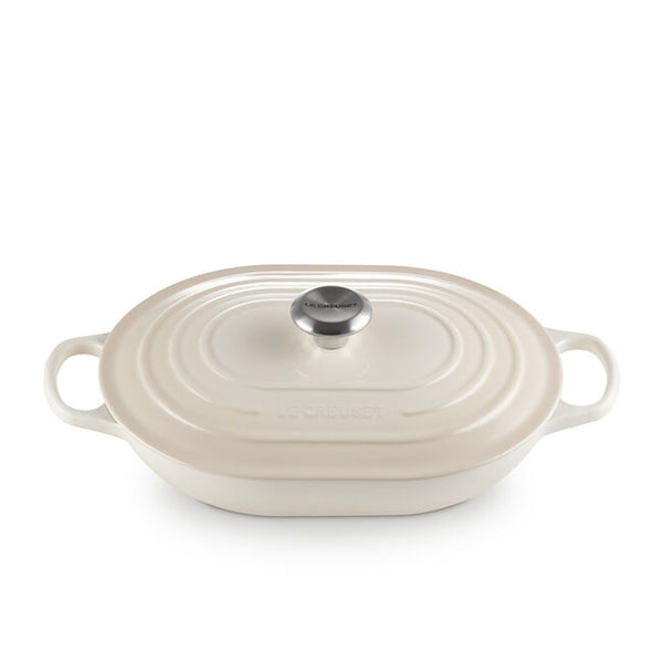 kitchengrips Oblong Casserole Meringue Enameled Cast Iron