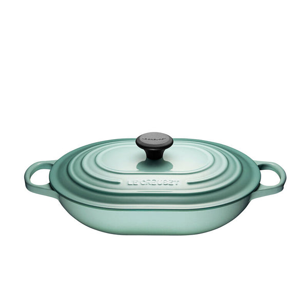 kitchengrips Oblong Casserole Sage Enameled Cast Iron