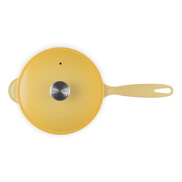 Kitchengrips Saucier Pan Camomille Enameled Cast Iron